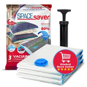 Vacuum Storage Bags (Small 3 Pack) Save 80% On Clothes Storage Space - Vacuum