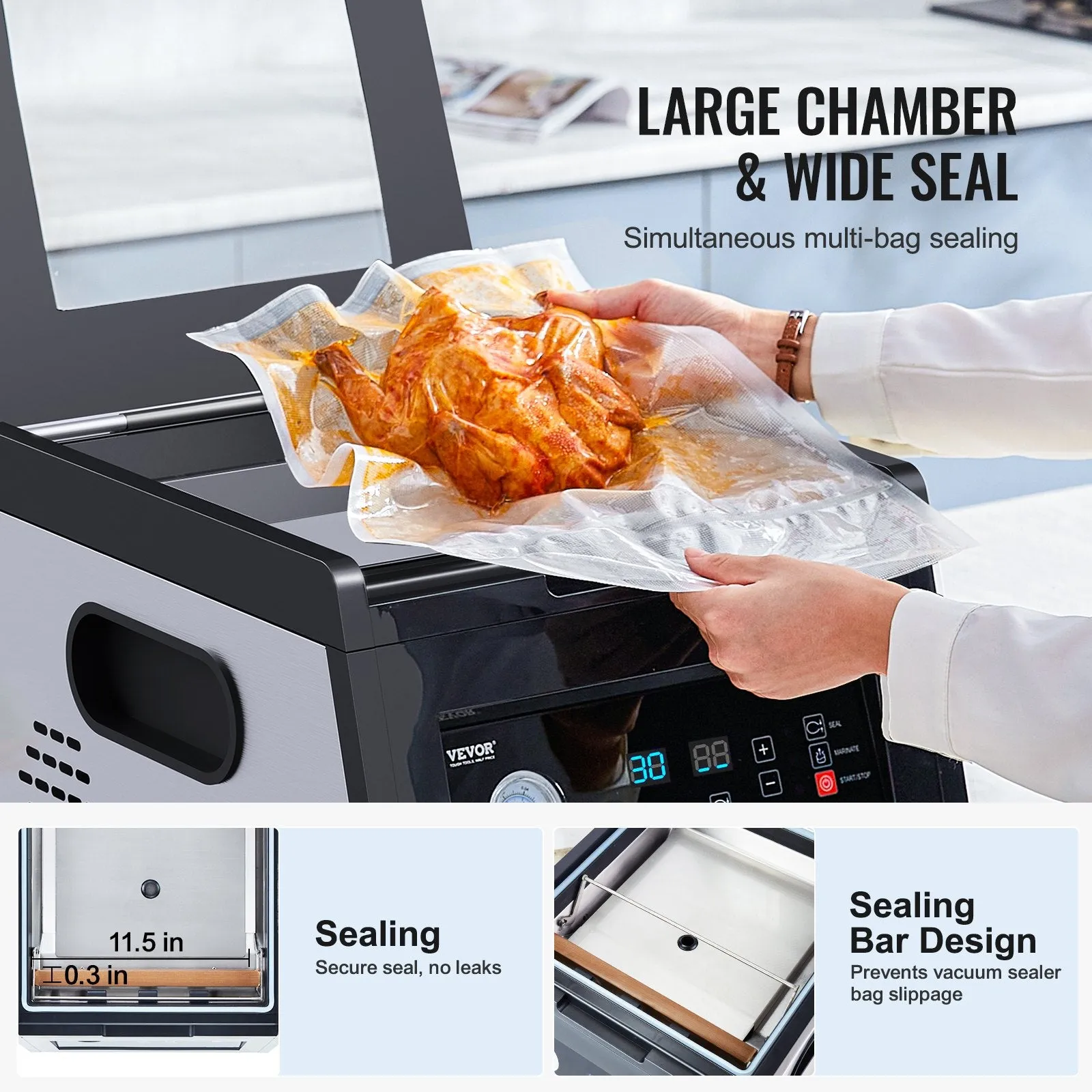 Vevor Chamber Vacuum Sealer Commercial Packing Machine 11.5" Sealing Length 380W New