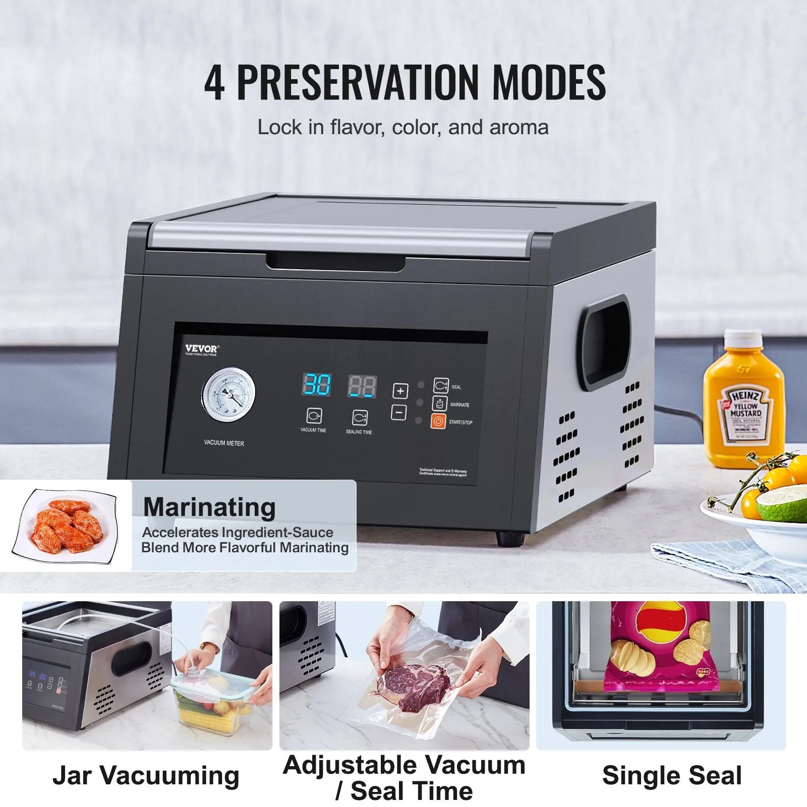 Vevor Chamber Vacuum Sealer Commercial Packing Machine 11.5" Sealing Length 380W New