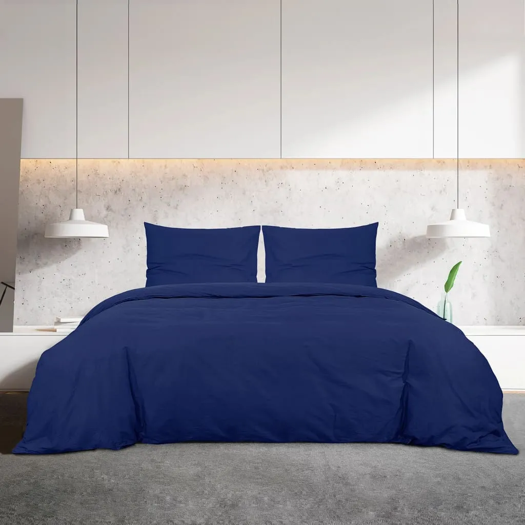 vidaXL Duvet Cover Set Navy Blue 200x220 cm Light-weight Microfiber