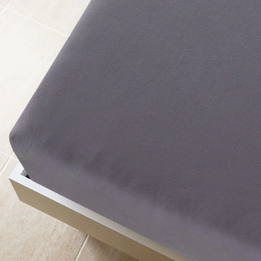 vidaXL Jersey Fitted Sheets 2 pcs Anthracite 90x200 cm Cotton