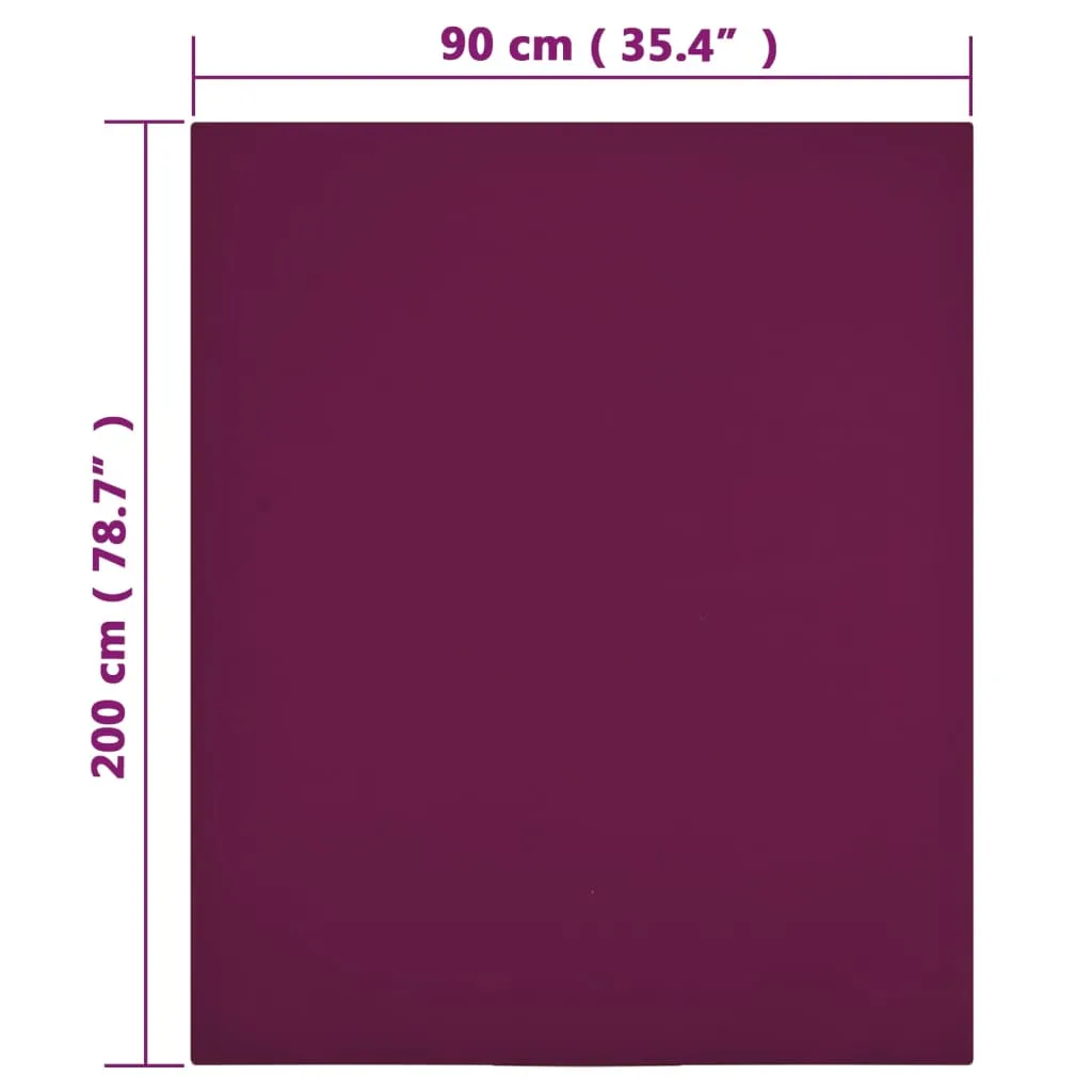 vidaXL Jersey Fitted Sheets 2 pcs Bordeaux 90x200 cm Cotton