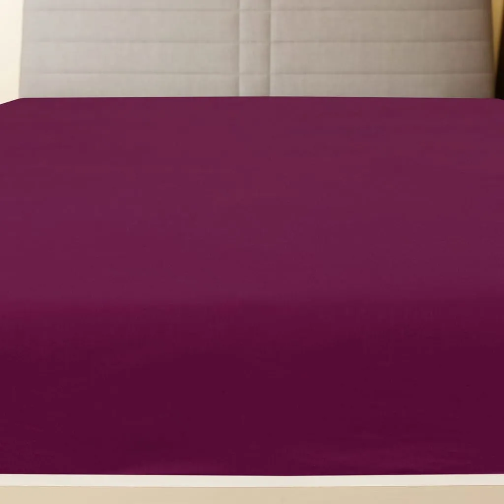 vidaXL Jersey Fitted Sheets 2 pcs Bordeaux 90x200 cm Cotton