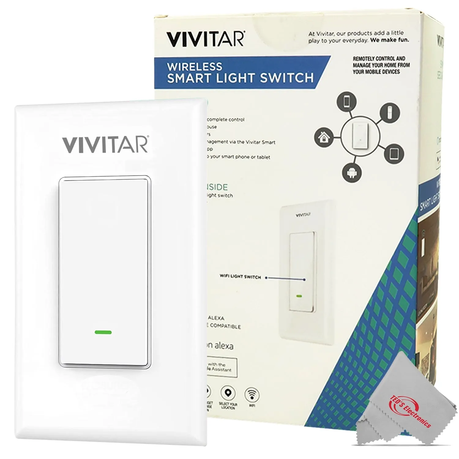 Vivitar Smart Security Wireless Smart Light Switch - 3 Units