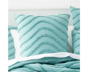 Wave AQUA European Pillowcase by Cloud Linen