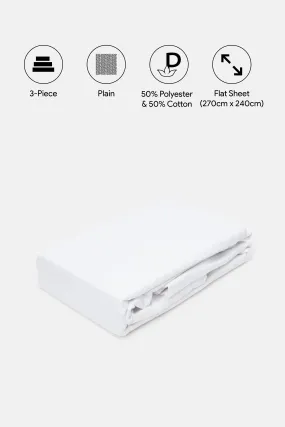 White Plain Flat Sheet Set (Double Size)