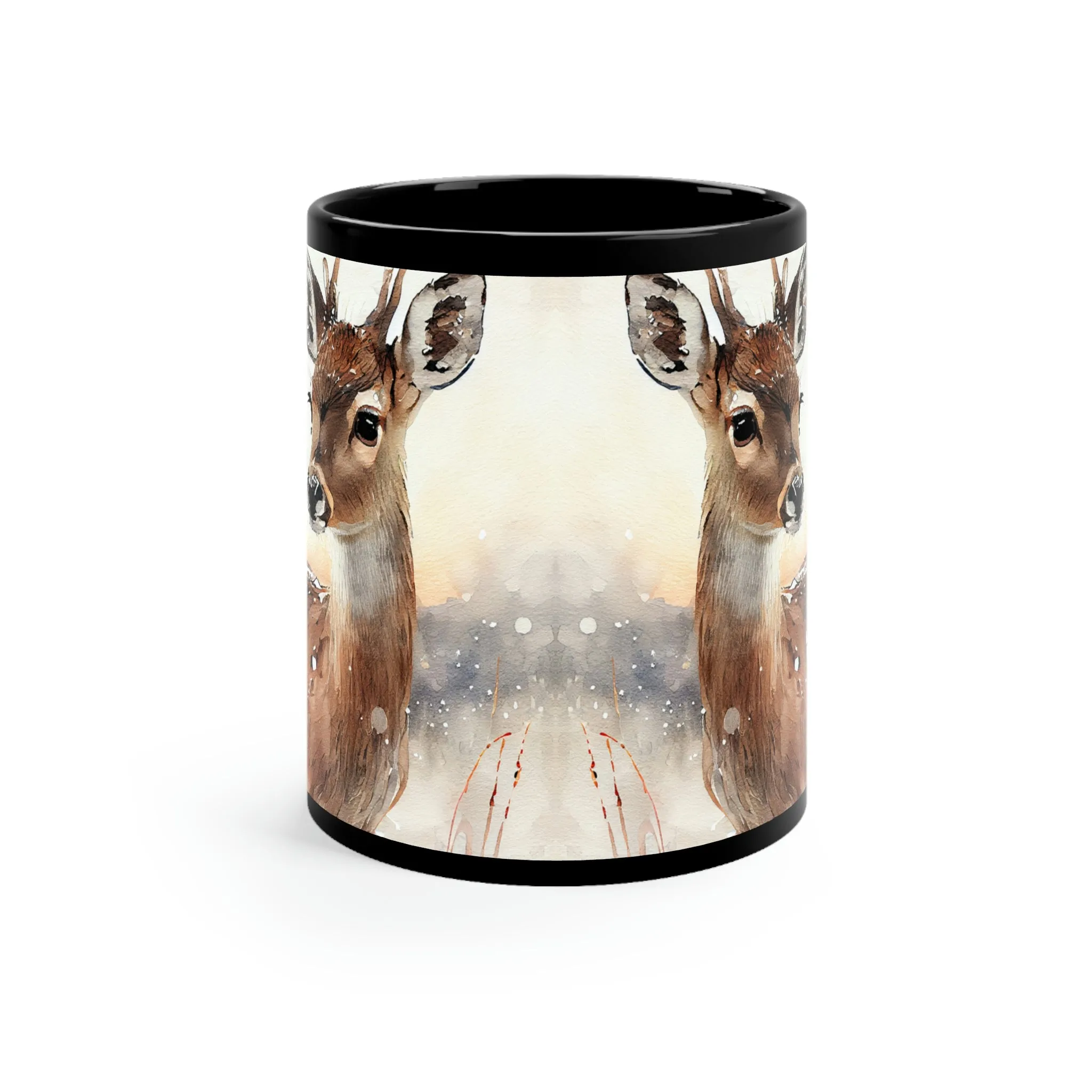 Winter Deer 03 - Black mug 11oz