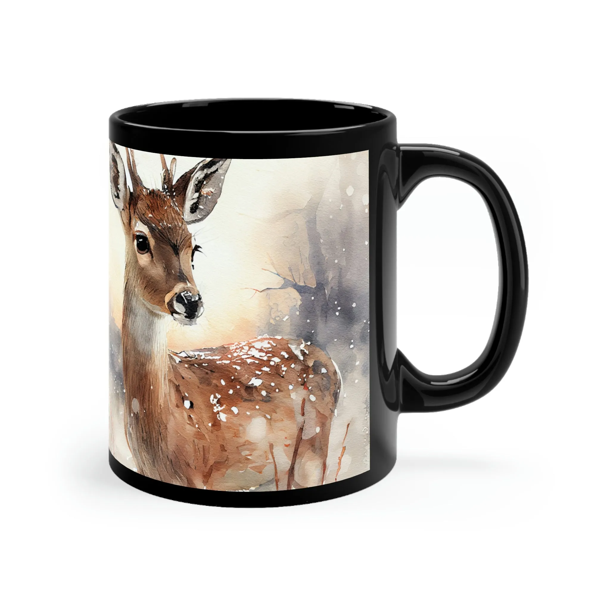 Winter Deer 03 - Black mug 11oz