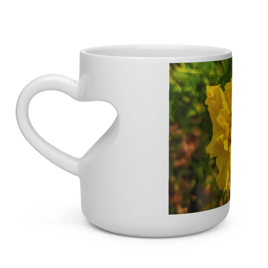 Yellow Flower Heart Shape Mug