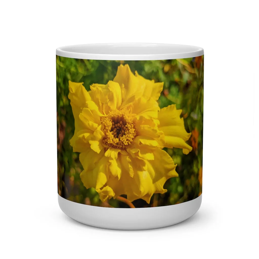 Yellow Flower Heart Shape Mug