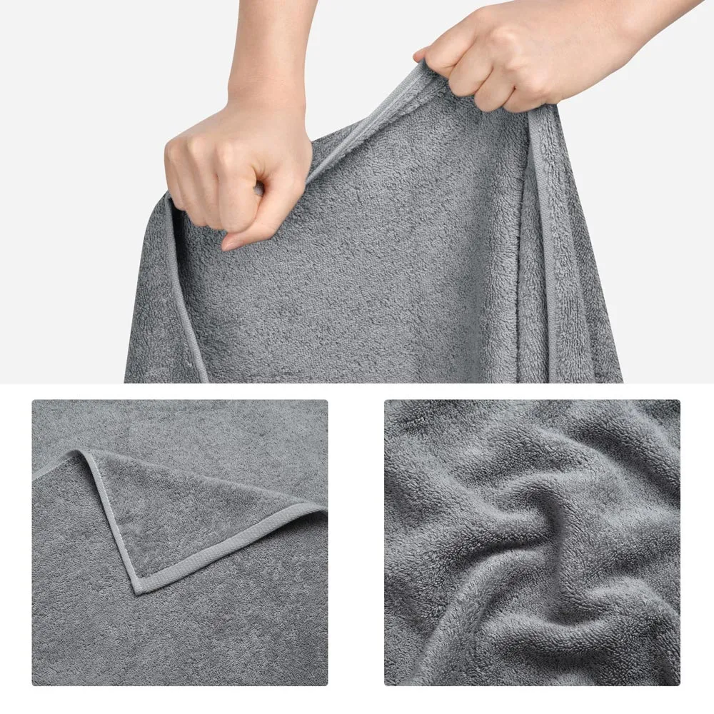 Yescom 28"x53" Bath Towel Grey 380Gsm Ring Spun Cotton Hotel