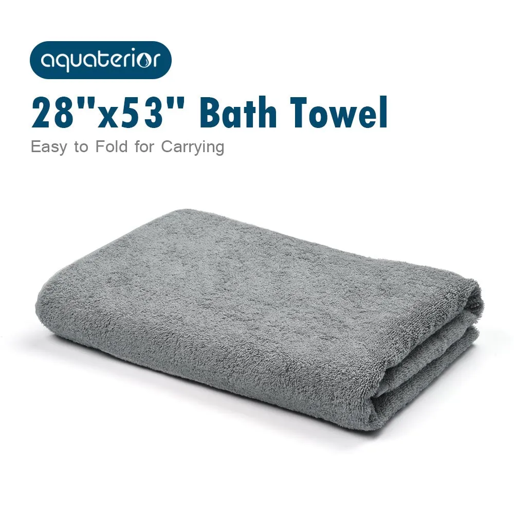 Yescom 28"x53" Bath Towel Grey 380Gsm Ring Spun Cotton Hotel