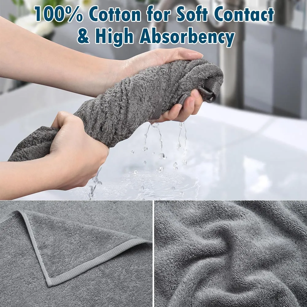 Yescom 28"x53" Bath Towel Grey 380Gsm Ring Spun Cotton Hotel