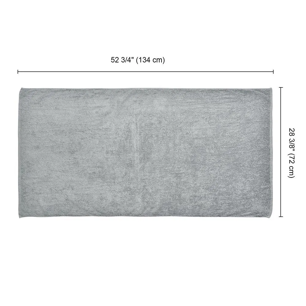 Yescom 28"x53" Bath Towel Grey 380Gsm Ring Spun Cotton Hotel