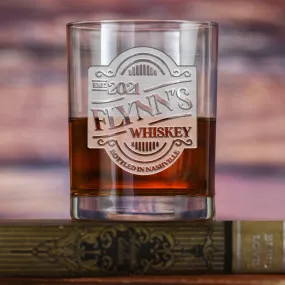 Your Own Whiskey Bottle Label Engraved Bar Glass