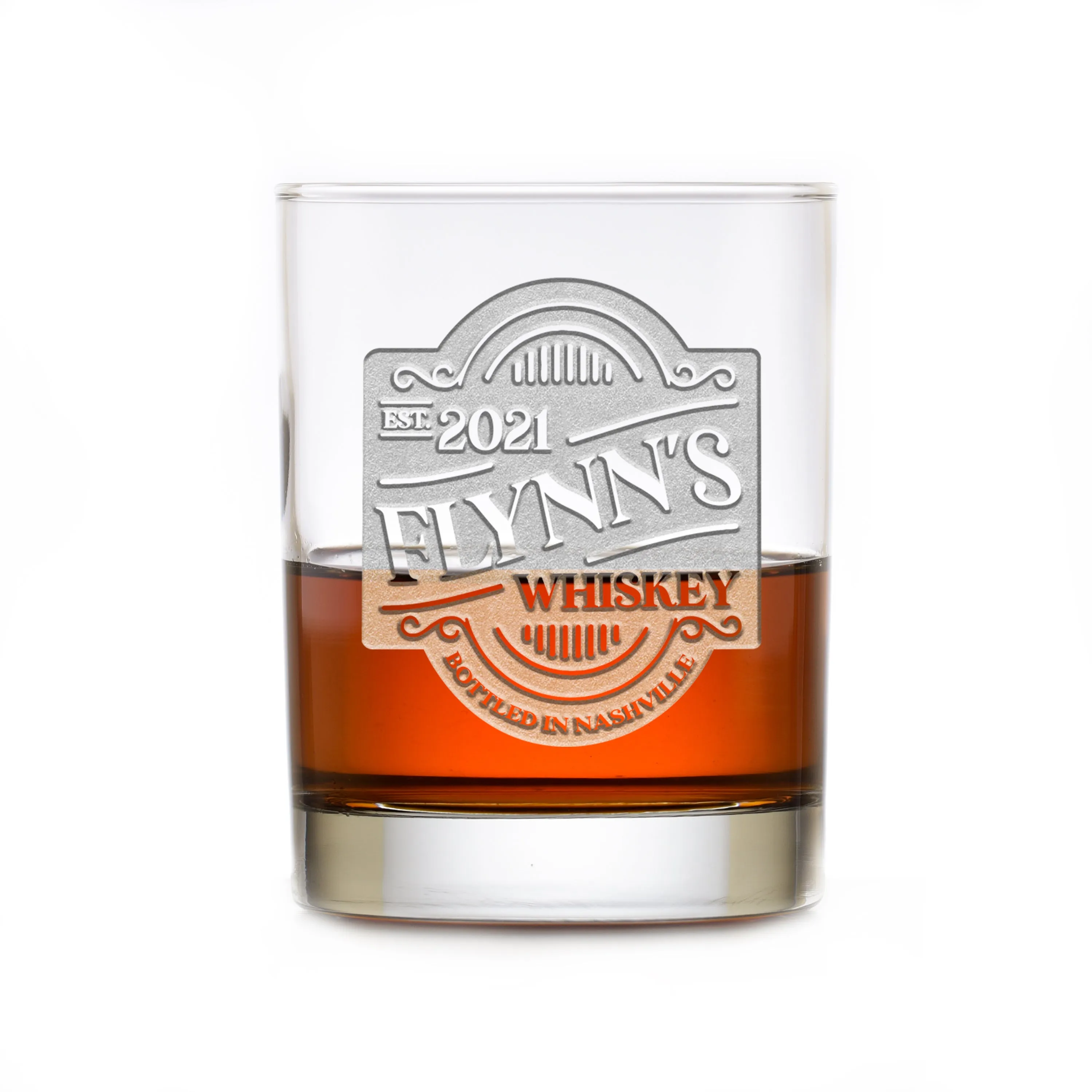 Your Own Whiskey Bottle Label Engraved Bar Glass