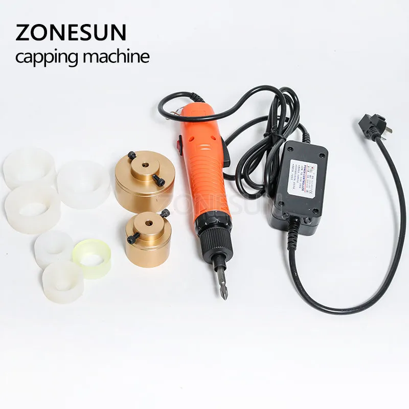 ZONESUN 10-50mm Large torque speed adjustable Capping Machine handheld electric sealing tightener screwing capper plastic bottle