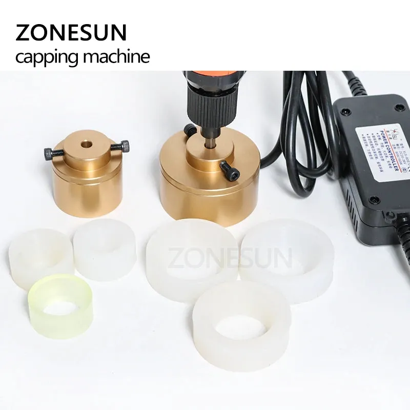 ZONESUN 10-50mm Large torque speed adjustable Capping Machine handheld electric sealing tightener screwing capper plastic bottle